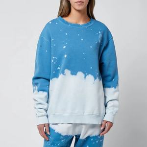 Sweatshirt d'automne à manches longues unisexe épais et délavé à l'acide 100% coton pour femmes, tissu tricoté - Product Image 1