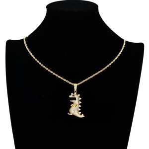 Colgante de Lujo con Diseño de Dinosaurio T-Rex, Micro Pavé de Circonita Cúbica, Joyería Hip Hop Brillante para Hombres y Mujeres - Product Image 2