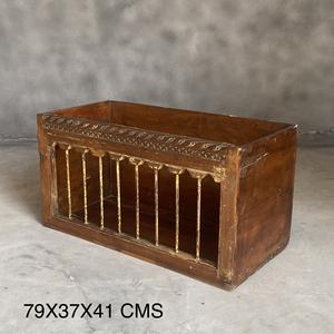 La mejor colección de baúles de madera tallados a mano para decoración del hogar, arte antiguo del Himalaya. - Product Image 2