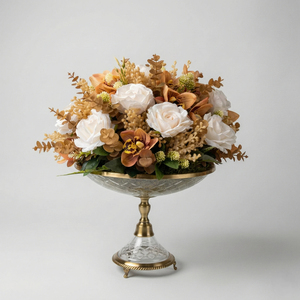Vase en verre artisanal moderne avec bord doré, décoration de luxe pour la maison, porte-fleurs, centre de table de mariage, vase en cristal, décoration de table - Product Image 1