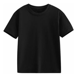 Camisetas de algodón 100% de 280GSM para niños, estilo oversize, con lavado ácido, de peso pesado, para bebés e infantes, color negro, novedad de verano 2026 - Product Image 1
