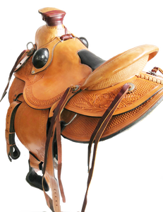 Grande selle occidentale en cuir pur de haute qualité, fabriquée par la fabrication internationale - Product Image 2