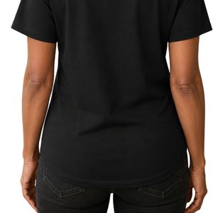 Black Rhinestone Shield <b>Gold</b> Graphic Tee Women Short Sleeve Cotton Shirt Elegant <b>Sparkle</b> Design Casual Fashion <b>Top</b> Summer - Product Image 5