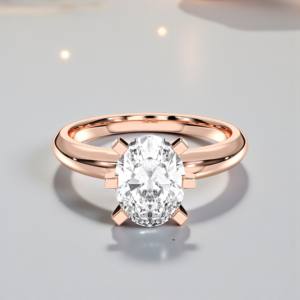 Anillo de compromiso solitario con diamante cultivado en laboratorio de corte ovalado de 2.00 quilates F-G/VS hecho en plata para mujer. - Product Image 4