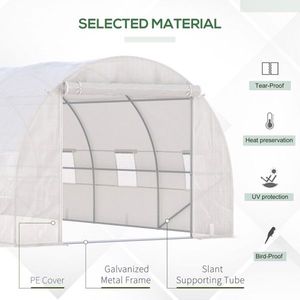 19 X 10 X 7 White As Walk-In Tunnel Greenhouse Steel Frame Garden Warm House Green with Greenhouse Cover - Product Image 5