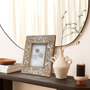 Handmade <b>Wooden</b> Rectangular Photo <b>Frame</b> Ornate Carved Tabletop Decorative <b>Picture</b> <b>Frame</b> 5x7 Inches Vertical - Product Image 2