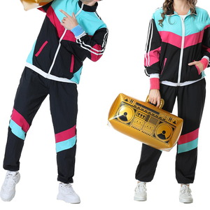 Conjunto Deportivo Color Block para Hombre, Chaqueta Cortavientos y Pantalones, Dos Piezas, Transpirable, Tejido de Poliéster, Ropa de Primavera - Product Image 1