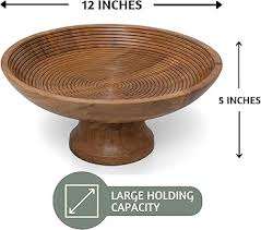 ชามผลไม้ไม้สวยงาม ชามสลัด และชามขนมขบเคี้ยว เหมาะสำหรับภาชนะบนโต๊ะอาหารและเครื่องครัว ขนาด 12 นิ้ว ปลอดภัยสำหรับอาหาร ใช้ตกแต่งได้ - Product Image 2