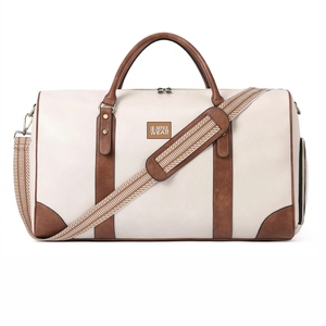 Bolsa de Lona Clásica Vintage de Cuero Genuino y PU, Unisex, para Gimnasio y Viajes, con Cierre de Cremallera, Gran Capacidad, Asa Suave y Duradera - Product Image 2