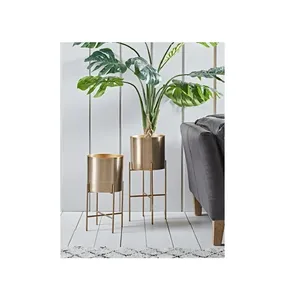 Jardinière décorative moderne en métal avec support pour embellir l'esthétique de votre maison ou de votre bureau et ajouter un charme naturel - Product Image 2