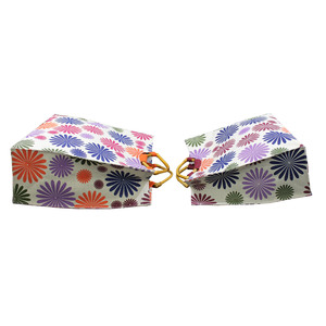 Sac fourre-tout en jute laminé avec motif en bois, poignée en PP en forme d'œil, imprimé floral, sac cadeau en jute teint et blanchi pour les jeunes - Product Image 3