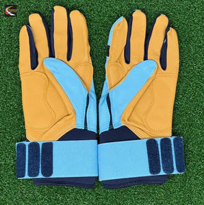 Gants d'entraînement de baseball bleus avec motif étoiles, antidérapants, style sportif, pour droitier, respirants, en cuir pleine fleur - Product Image 4