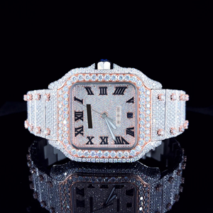 Reloj de Cuarzo Cuadrado de Lujo para Hombre, con Incrustaciones de Diamantes, Estilo Hip Hop, de Acero Inoxidable, Precio de Fábrica - Product Image 1