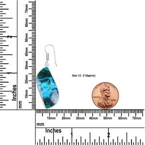 Best Selling 2026 Silver Plated Natural Azurite Malachite Gemstone Charm Dangle Earrings Cute <b>Gift</b> Women's Jewelry - Product Image 3