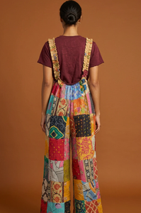 Colorful Patch Style Digital Print Jumpsuit Overalls on Rayon Fabric for Outdoor and party Wear - Product Image 3