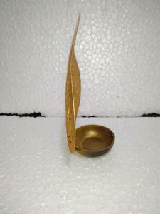 Iron <b>Gold</b> Color Metal Leaf Candle Holder Home Decor Item for Living Room Dining Room, <b>Bedroom</b>, Home Office and for Gift Purpose - Product Image 2