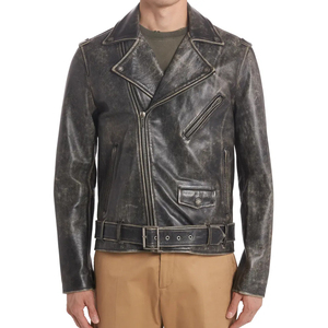 Custom Design Eco-Friendly Windproof Fashion Classic Leather Motorcycle <b>Jacket</b> Front Men Thermal <b>Fleece</b> <b>Lined</b> Winter Streetwear - Product Image 2