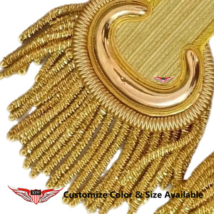 Epaulettes de Lujo Personalizadas de la Marca KEW, Bordadas a Mano, Ecológicas, Vintage, con Flecos de Oro, para Ceremonias - Product Image 2