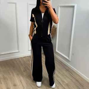 ชุดเซ็ตสองชิ้นแฟชั่นใหม่สำหรับฤดูร้อน เนื้อผ้าฝ้าย 100% นุ่มสบาย น้ำหนักเบา สวมใส่สบายๆ ทรงหลวมสำหรับผู้หญิง - Product Image 2