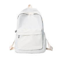 Mochila Escolar Unisex Impermeable de Nailon con Cierre de Cremallera y Patrón de Letras, Resistente para Estudiantes de Secundaria y Viajes