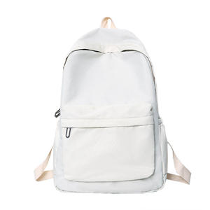 Unisex Plain Canvas School Bag Durable Water Resistant College Rucksack for High School <b>Students</b> and Travel - Product Image 4