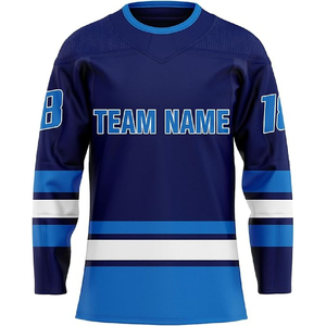 Custom Team Logo Printing Ice Hockey Jersey Wear <b>Mesh</b> Long Sleeve Breathable Eco-Friendly Waterproof Quick Dry 100% Polyester - Product Image 3