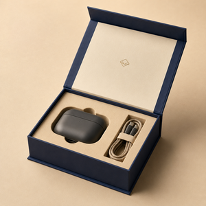Boîte cadeau magnétique en carton rigide personnalisée, texture fine, gaufrage à sec, électronique OEM - Product Image 3
