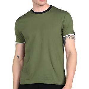 Camiseta de algodón de color liso para hombre, informal, de manga corta, estilo urbano, básica, cómoda, transpirable, a la moda. - Product Image 1