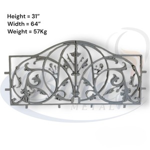 Wrought Iron Balustrade Railing Decorative Handrail Ornamental Balcony Guardrail Traditional Outdoor Villa Bathroom Garden Rust - Product Image 4