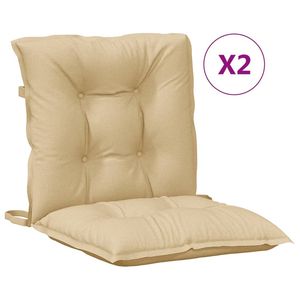 Juego de 2 Cojines para Silla de Exterior en Color Beige Melange, 100% Poliéster, Respaldo Bajo con Diseño Elegante - Product Image 2