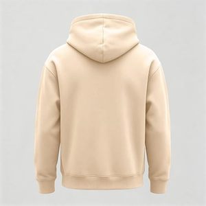 Sudadera con Capucha Beige para Hombre, Corte Regular, Color Sólido, Tejida, con Bolsillos, Estilo Casual, para Otoño - Product Image 3