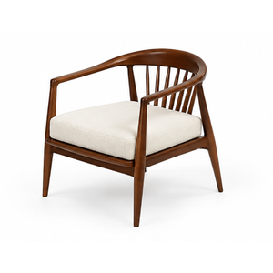 Sillón de Exterior Moderno de Madera de Teca Sólida con Cojín Redondo para Piscina, Patio, Jardín, Villa, Resort, Hotel - Product Image 2