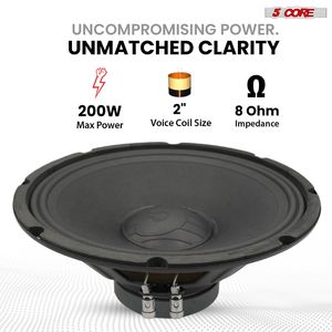 Woofer Amplificatore 200W/400W 4Ohm/8Ohm da 12 Pollici per Sostituzione Cabinet Amplificatore Chitarra - Product Image 2