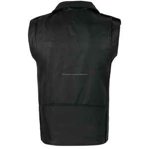2025 Chaleco de cuero personalizable para hombre estilo moderno Americano transpirable a prueba de viento Reversible con decoración de botones para invierno - Product Image 2