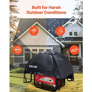 Universal Waterproof 36x26x26 Inch <b>Generator</b> Cover for 70-108 Inch <b>Generators</b> in Black <b>Generator</b> <b>Parts</b> & <b>Accessories</b> - Product Image 3
