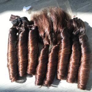 Meilleure qualité pour les extensions de cheveux humains vietnamiens ondulés naturels non traités brun ombre avec livraison rapide style bouclé plein d'entrain - Product Image 1