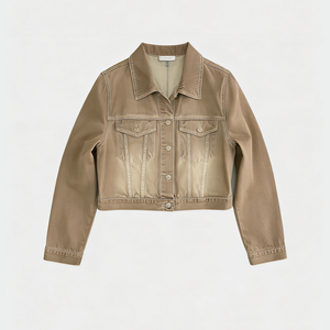 Conjunto de Dos Piezas OEM Personalizado para Mujer: Chaqueta Vaquera Vintage Lavada y Jeans de Pierna Recta - Product Image 3