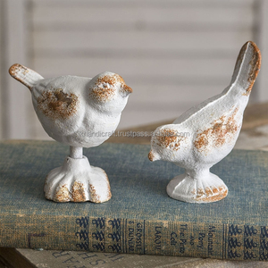 Personalizado de lujo envejecido rústico hierro fundido gorjeo pájaro conejo tendencia baja granja jardín ornamento para decoración del hogar Escritorio - Product Image 5