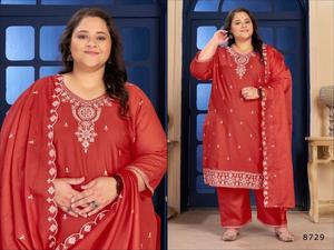 Conjunto de Salwar Kameez para Mujer, Bordado Intenso, Estilo Indio Pakistaní, Kurta, Pantalón, Dupatta, Cuello en V Floral, Talla Grande, Ropa de Fiesta, Algodón de Secado Rápido - Product Image 5
