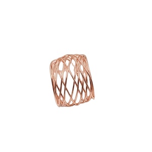 Anneau de serviette en métal ajouré en spirale, fait main, couleur or rose, pour décoration de table de mariage, fête ou dîner de Noël - Product Image 1