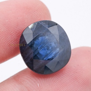 Saphir bleu naturel de 19,95 carats, taille coussin, pierre précieuse non montée |   Pierre précieuse facettée de 15x15 mm pour la fabrication de bijoux - Product Image 1