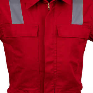 Overoles pequeños rojos Premium Hi Vis Producto de seguridad de alta visibilidad con cremallera en la pierna - Product Image 6
