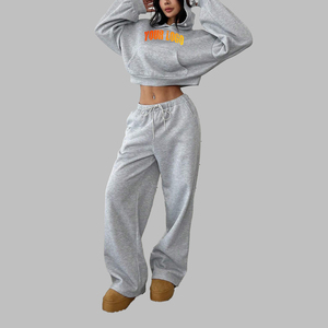 Hot Selling Winter Lace Hip Hop Color Block Zip Hoodie Baggy <b>Jogger</b> Sweatsuit 100% Cotton Breathable Gym Wear Tracksuit - Product Image 4