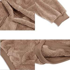 Sweat à capuche Sherpa oversize pour homme, pull en polaire chaud d'hiver, décontracté, couleur unie, anti-boulochage, tricoté, coupe ajustée - Product Image 4