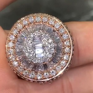 Hip Hop Jewelry Luxury Mossanite Cuban <b>Ring</b> for <b>Men</b> 925 Sterling <b>Silver</b> Rapper <b>Ring</b> VVS Moissanite Diamond Cuban <b>Ring</b> - Product Image 2