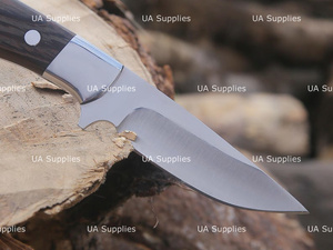 UA Supplies OEM Couteau de chasse EDC pliant sur mesure en acier inoxydable 12C27, lame pointue, manche en bois de wengé africain foncé - Product Image 3