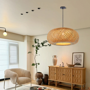 Lámpara Colgante de Bambú Tejida a Mano Estilo Japonés, Lámpara de Techo Artística para Comedor y Decoración del Hogar, OEM ODM - Product Image 4