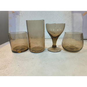 <b>Vintage</b> Purple <b>Old</b> Fashioned Glass Cocktail Set of 4 Handmade Stemmed and Tumbler Glasses Eco-Friendly for Party Use - Product Image 3