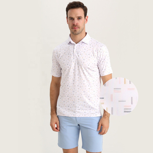 Camisetas de Golf para Hombre de Lujo, de Alto Rendimiento, Antiarrugas, de Secado Rápido, de Algodón Tejido con Estampado Sublimado y Logotipo Personalizado - Product Image 1