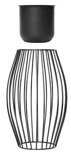 Support à fleurs moderne en métal avec design en cage de fil noir pour la décoration de plantes vertes d'intérieur - Product Image 5